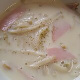 ハムとえのきの豆乳スープ(^^)